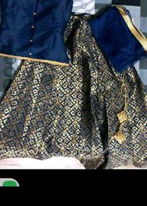 Elegant Navy Blue Lehenga Choli Set
