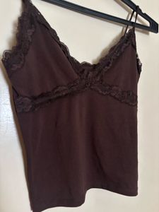 NUON Lace Trimmed top Xs