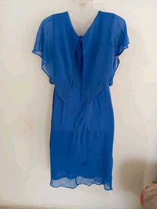 Chic Royal Blue Wrap Dress