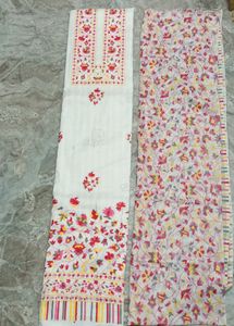 Flower Print Cotton Suit