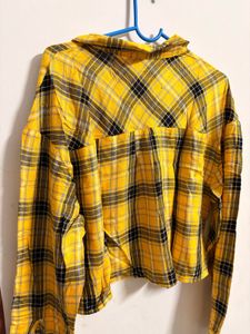 Yellow Plaid Flannel Shirt