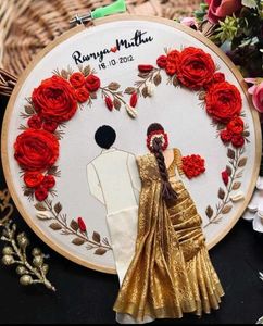 Couple Embroidery Hoop Art
