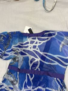 Bohemian Blue Anchor Print Beaach swim dress