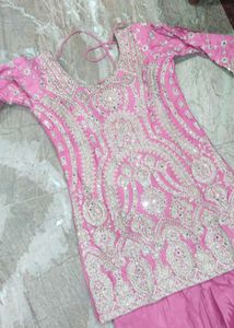 New Pink Embroidered Sharara Set