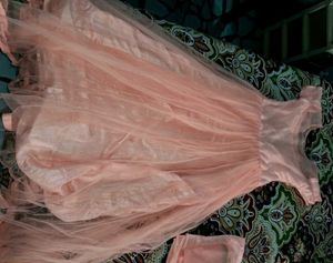 Stunning Peach Embellished Gown with Dupatta 💫