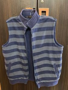 Men's Striped Zip-Up Vest