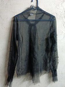 Partywear See-through Sheer Blouse Black 🖤