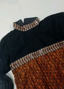 black and brown anarkali