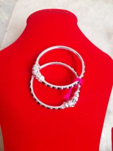 Elegant Silver Bangles Set