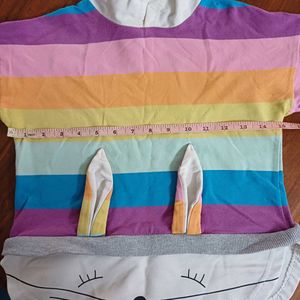 Cute Rainbow Bunny Hoodie from Beijing, China