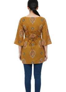 Elegant Mustard Printed Kurta