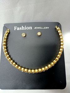 Golden Color Diamond Single Line Choker