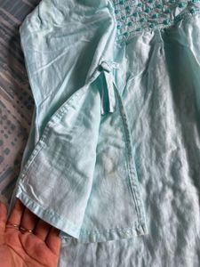 Light Blue Embroidered Top