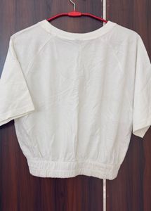 Women White Cropped T-Shirt