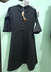 Chic Polka Dot Flared Midi Dress