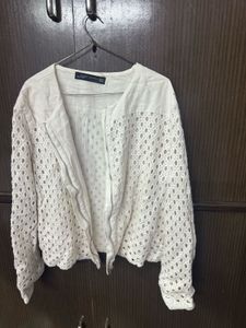 Stylish White Broderie Jacket