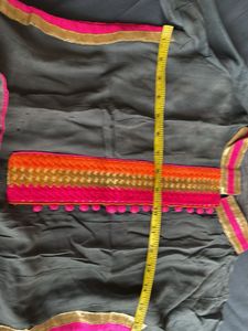 Pure Chiffon Embroidered long Kurta Length 44