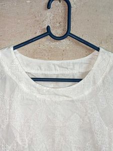 White Lace Long Sleeve Top Layered