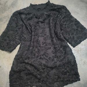 Black Textured Top