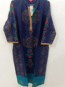Stylish Navy Blue Kurti with Tree Motif