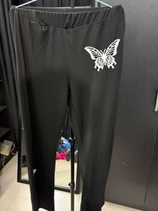 Black Butterfly Print Joggers