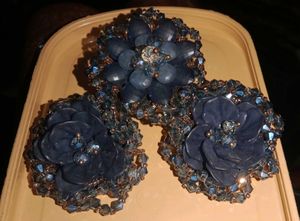 Floral Beaded Earrings and Ring