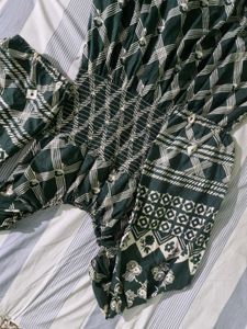 Boho Smocked Puff Sleeve Dress