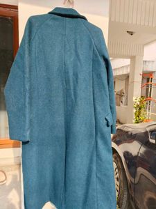 heavy winter Vintage Teal Trench Coat