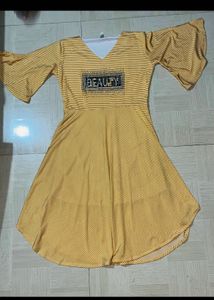 Stylish Yellow Striped Dress