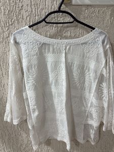 White Chikankari top