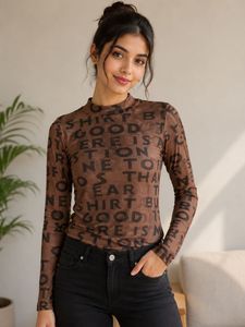 Brown Sassafras Sheer Top