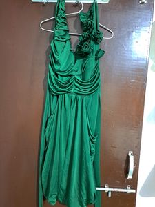 Party Dress (Dark Green Color)