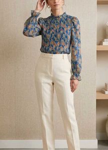 Chic Paisley Print High Neck Blouse