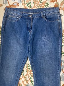 New High waist Straight Fit Blue Denim Jeans Women