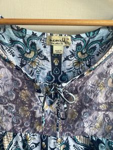 Bohemian Print Tie-Neck Top
