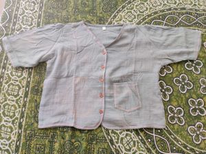 Light Blue Button-Up Blouse