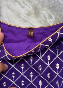 Elegant Purple Embroidered Gown