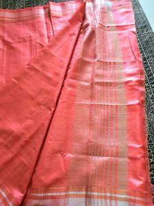 Peach Cotton Saree