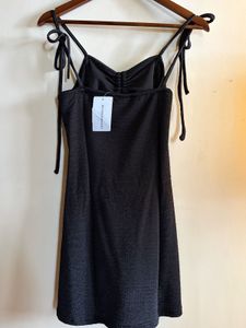 Chic Black Tie-Strap Mini Dress