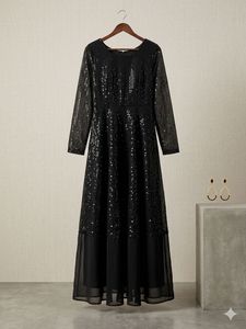 Elegant Black Sequin Party Dress
