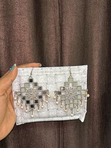 Mirror Work Dangle Earrings