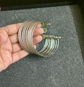 Boho Multi-Strand Silver Bangle Set