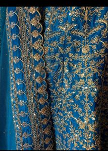 Blue Lehenga Choli with Gold Embroidery