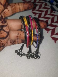Assorted Beaded Bangles with Charms