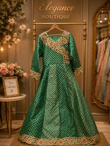 Emerald Green Embellished Maxi Dress
