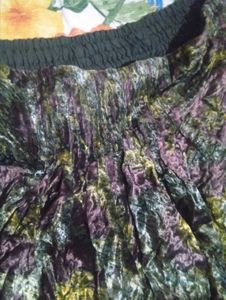 Boho Floral Print Midi Skirt