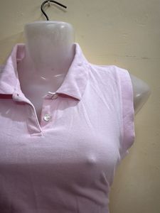tennis / pickle ball Sleeveless Pink Polo Top
