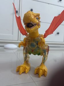 Yellow Dinosaur Toy with Orange Wings