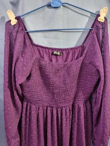 Purple Tiered Midi Dress