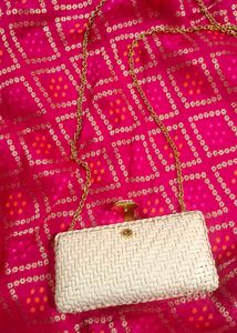 Woven Clutch with Chain